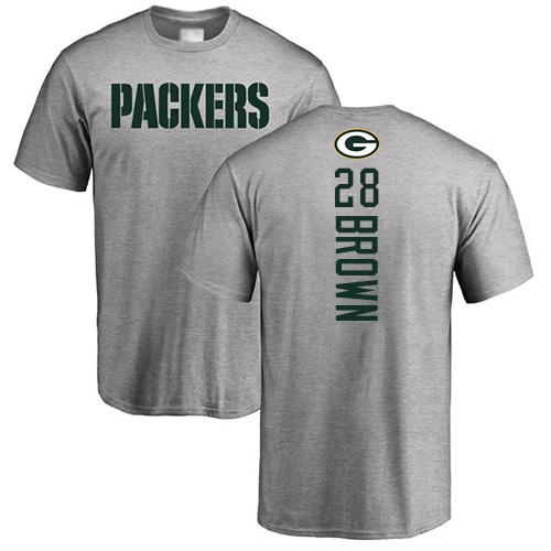 Men Green Bay Packers Ash #28 Brown Tony Backer Nike NFL T Shirt->green bay packers->NFL Jersey